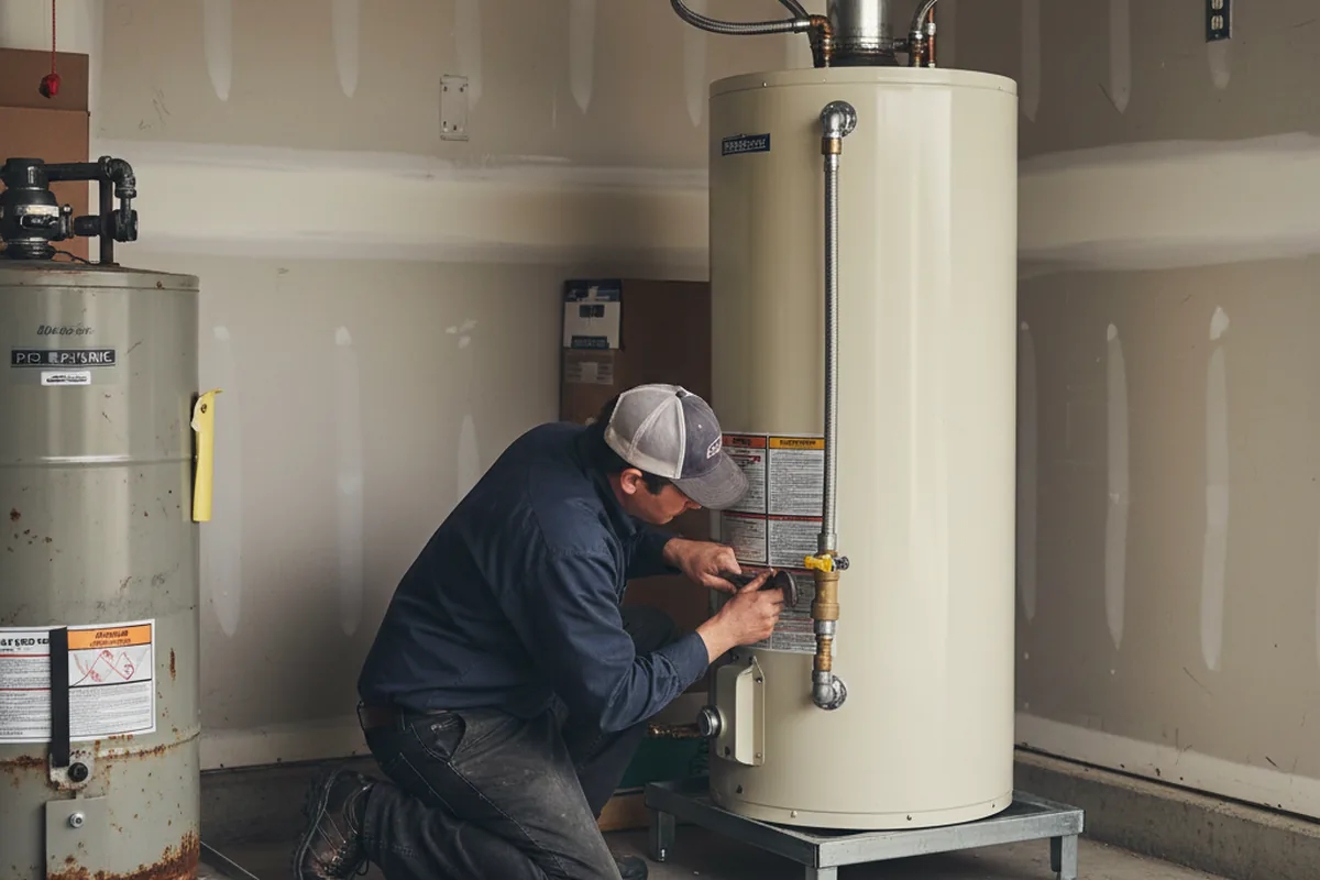Water heater and shutoff valve replacement in Winton